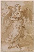 Série des Anges portant les instruments de la Passion du Christ: ange tenant une bannière